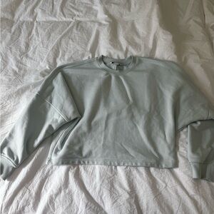 Athleta light blue cropped sweatshirt